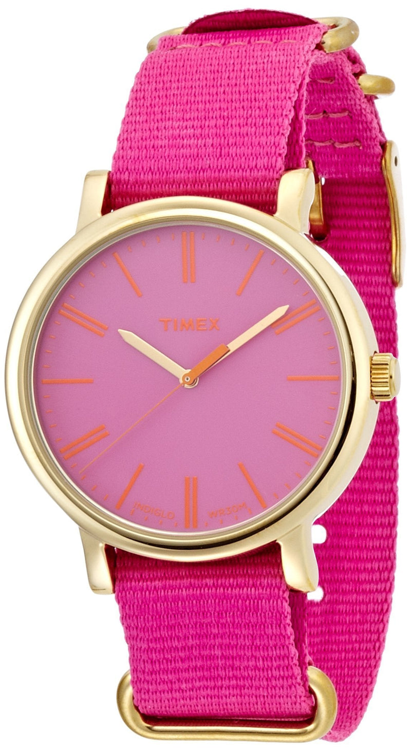 [Australia] - Timex Women's Quartz Watch with Analogue Display and Nylon Strap Pink 