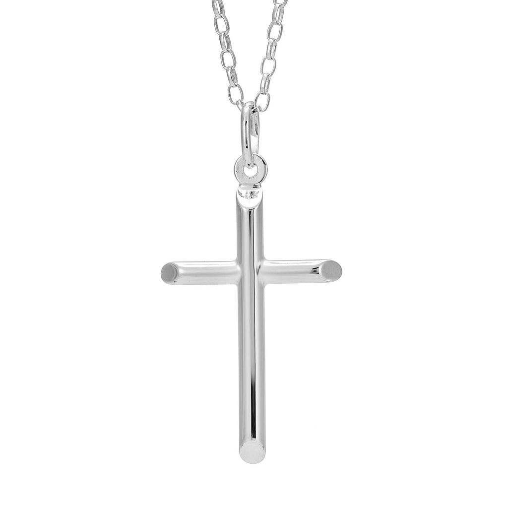 [Australia] - Sterling Silver Plain Cross Pendant Necklace with 20" Chain & Gift Box - Suitable for men or women 