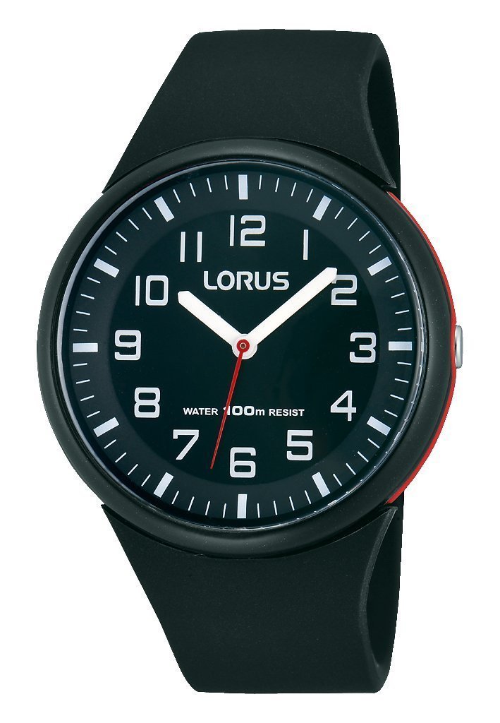 [Australia] - Lorus Fashion women's watch, stainless steel and plastic with silicone strap Black/Black 