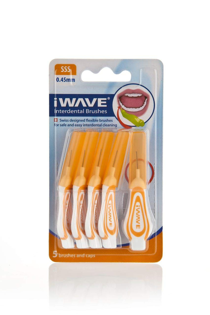 [Australia] - i-Wave Interdental Brushes, Orange, IW-IDSSS 5 Count (Pack of 1) 