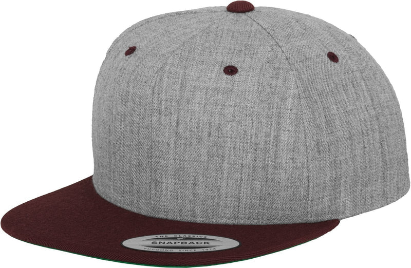 [Australia] - Flex fit Unisex_Adult Classic Snapback 2-Tone Cap One Size - h.grey/maroon 