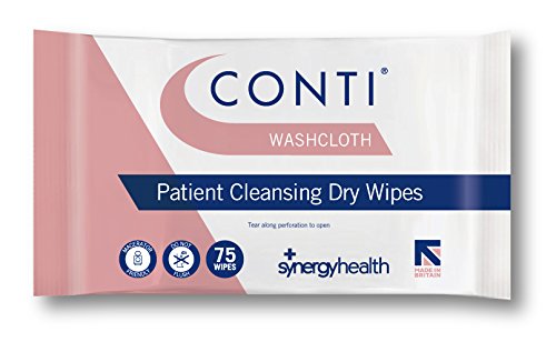 [Australia] - Synergy Conti Washcloth Patient Cleansing Wipes Overall Body (1 Pack of 75) 1 Pack of 75 