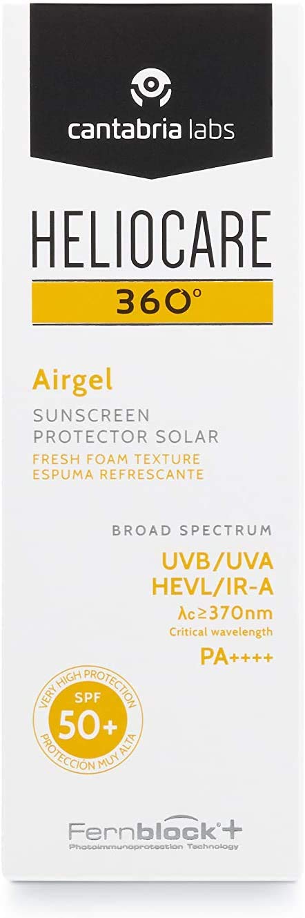 [Australia] - Heliocare 360 Airgel SPF50+ 60ml | Mousse Sunscreen for Face & Neck | UVA UVB Visible Light Infrared-A Anti-Ageing Sun Protection | Suits All Skin Types | Matte Finish | Supercharged with Antioxidants 