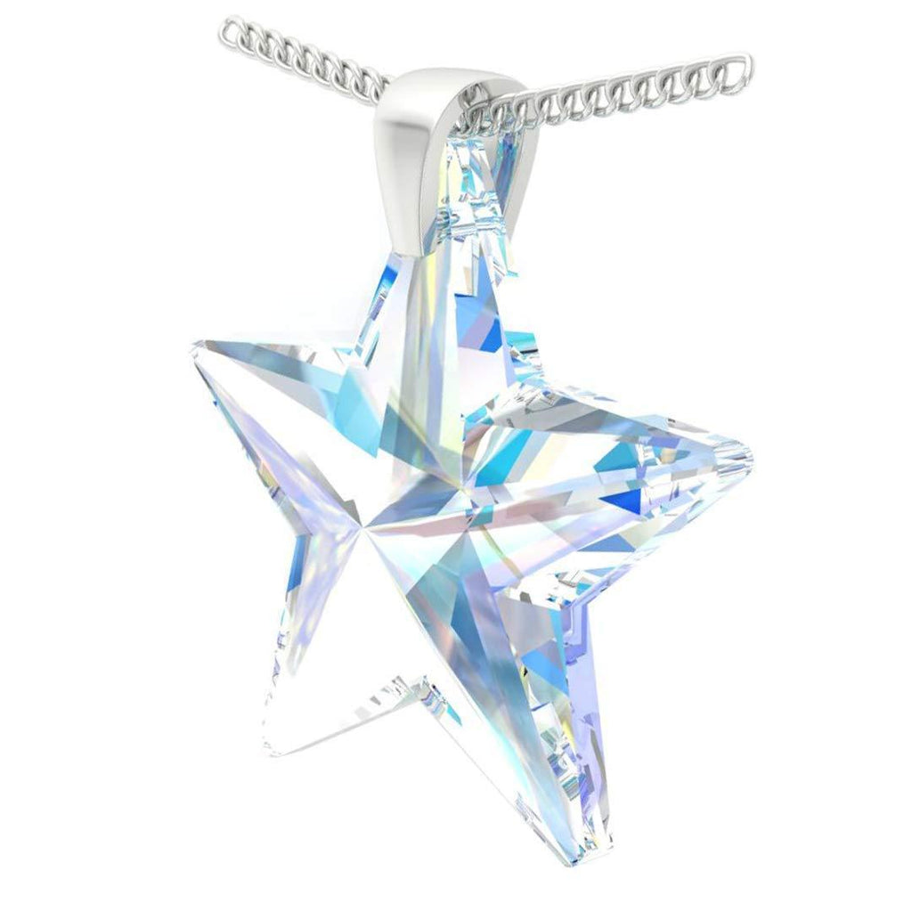 [Australia] - Star Necklace Royal Crystals"My Star" Sterling Silver 925 Made with Crystals Imitation Aurora Borealis Pendant,18 