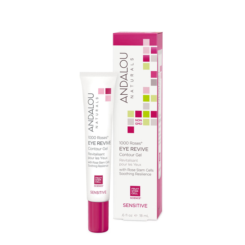 [Australia] - Andalou Naturals 1000 Roses Eye Revive Contour Gel, 0.6 oz, for Sensitive, Dry, Delicate or Easily Irritated Skin, Soothes & Calms 