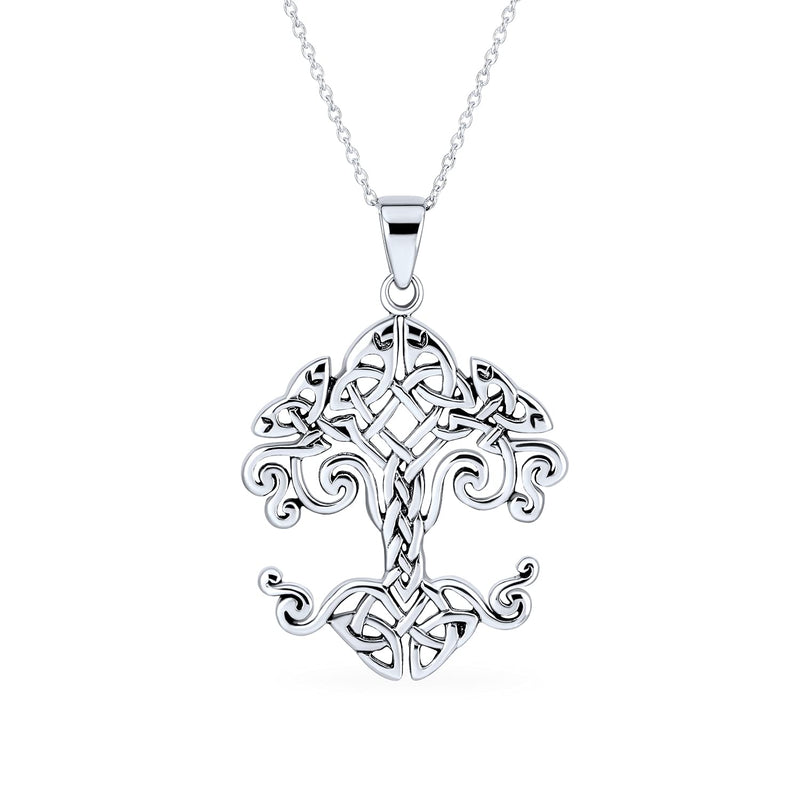 [Australia] - Celtic Knot Family Wishing Tree Of Life Pendant Necklace For Women Oxidized 925 Sterling Silver 18 Inch 