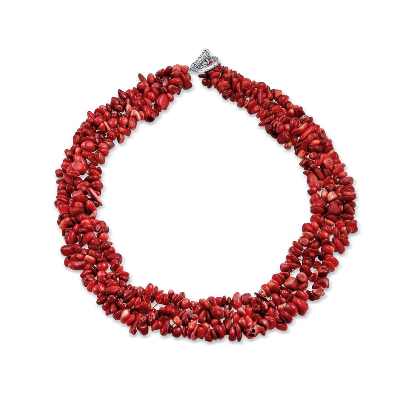 [Australia] - Bling Jewelry Chunky Onyx Lapis Aventurine Red Turquoise Gemstone Chips Cluster Multi Strand Statement Bib Collar Necklace for Women 