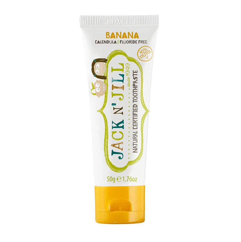 [Australia] - Jack N' Jill Kids Natural Toothpaste, Made with Natural Ingredients, Helps Soothe Gums and Fight Tooth Decay, Suitable from 6 Months Plus Banana Flavour 1 x 50g 50 g (Pack of 1) 