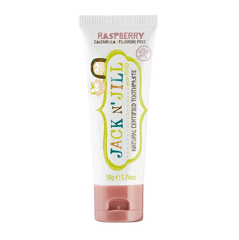 [Australia] - Jack N' Jill Kids Natural Toothpaste, Made with Natural Ingredients, Helps Soothe Gums and Fight Tooth Decay, Suitable from 6 Months Plus Raspberry Flavour 1 x 50g 50 g (Pack of 1) 