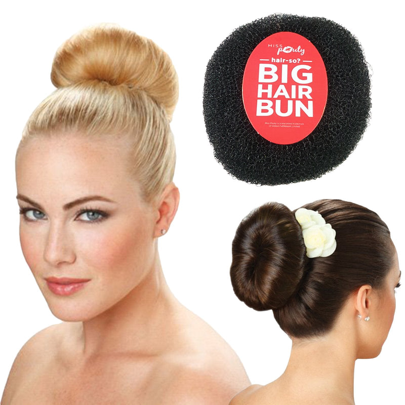 [Australia] - Hair-so? Massive 6 Inches Wide Big Hair Bun Extra Large Hair Doughnut Donut Bridal Wedding Hollywood Hair Style Bun Ring - Choose Colour- Brown, Black or Blonde (Black) 