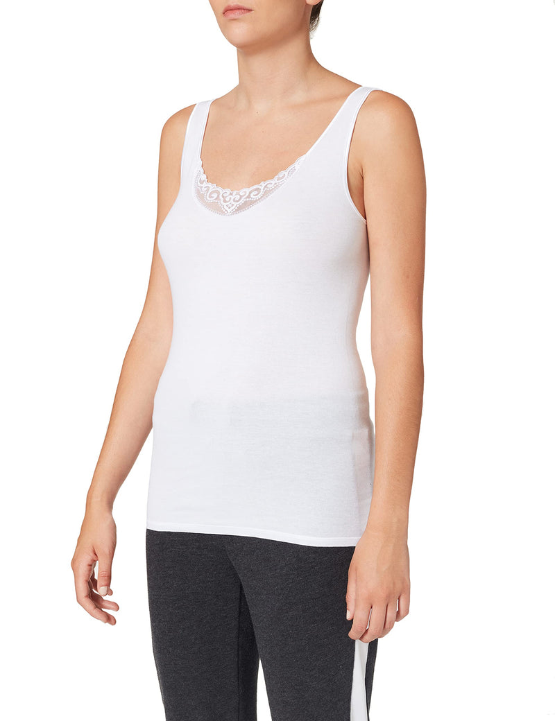 [Australia] - Schiesser Women's Trägertop Thermal Top 18 White (Weiss 100) 