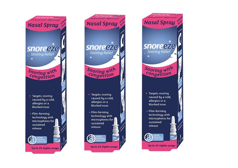 [Australia] - Triple Pack Snoreeze Snoring Relief Nasal Spray - targets snoring caused by a cold, allergies or a blocked nose 