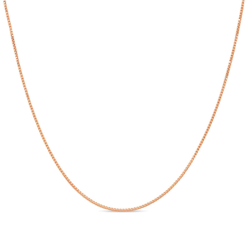[Australia] - Rose Gold Plated Sterling Silver Necklace - 1mm Box Chain - Hypoallergenic and Tarnish Resistant - Classic Design and Comfortable Fit - 14" - 40" - By Kezef Creations 16.0 Inches 