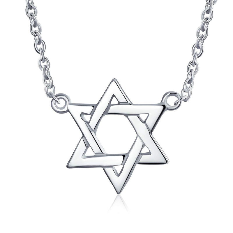 [Australia] - Traditional Religious Magen Judaic Jewish Hanukkah Intertwined Star Of David Pendant Necklace For Women Teen Bat Mitzvah 14K Yellow Gold Plated 925 Sterling Silver 