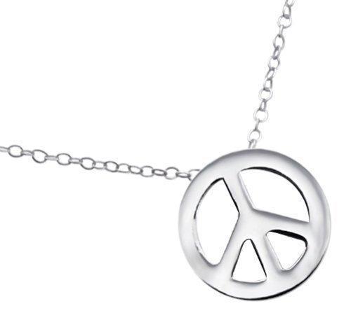 [Australia] - Laimons Ladies’ Necklace peace glossy 925 Sterling silver 