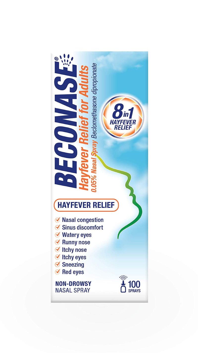 [Australia] - Beconase Hayfever Relief Nasal Spray - 8 in 1 Effective Relief for Allergy Symptoms - Non-drowsy - 100 Sprays,1 Count (Pack of 1) 