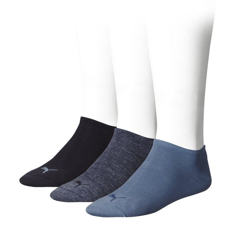 [Australia] - PUMA Women's Sneaker Plain Sock (Pack of 3) 2.5-5 Denim Blue 