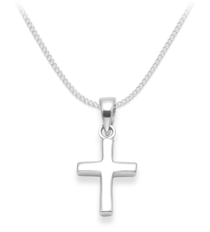 [Australia] - Heather Needham Children's Sterling Silver Cross Necklace on 14" silver chain - Size: small 11mm x 15mm Silver gift box B43HN8155/8500(14") 