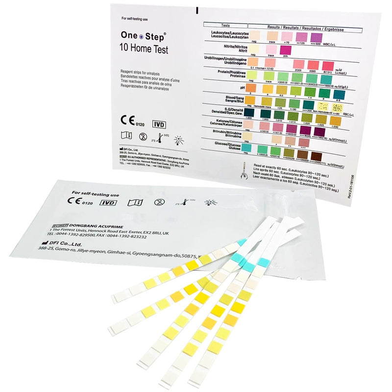 [Australia] - 5 x Urinalysis Multisticks Strips -10 Parameter Professional/GP Urine Tests - pH/Glucose/Ketone/Liver & Kidney Infection 