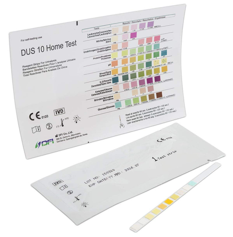 [Australia] - 2 x Urinalysis Multisticks Strips -10 Parameter Professional/GP Urine Tests - pH/Glucose/Ketone/Liver & Kidney Infection 