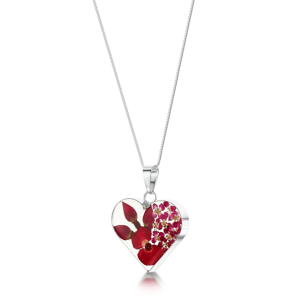 [Australia] - Bohemia Poppy & Rosebud Medium Heart Pendant And 18" Chain 