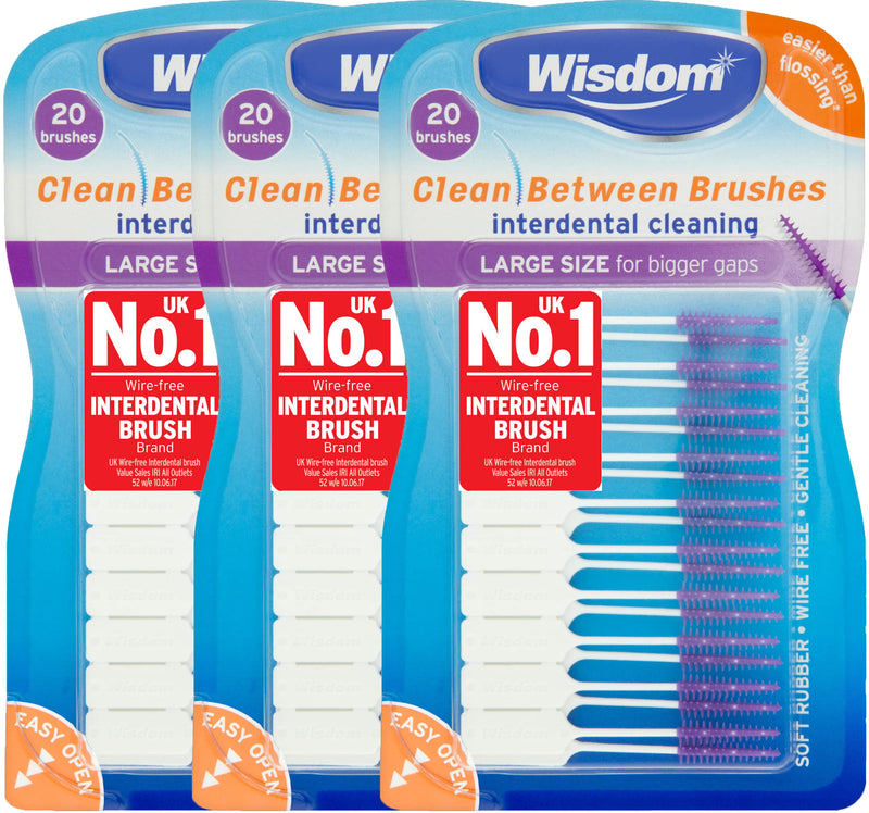 [Australia] - Wisdom Clean Between Interdental Large Purple Brushes - Pack of 3, Total 60 1 