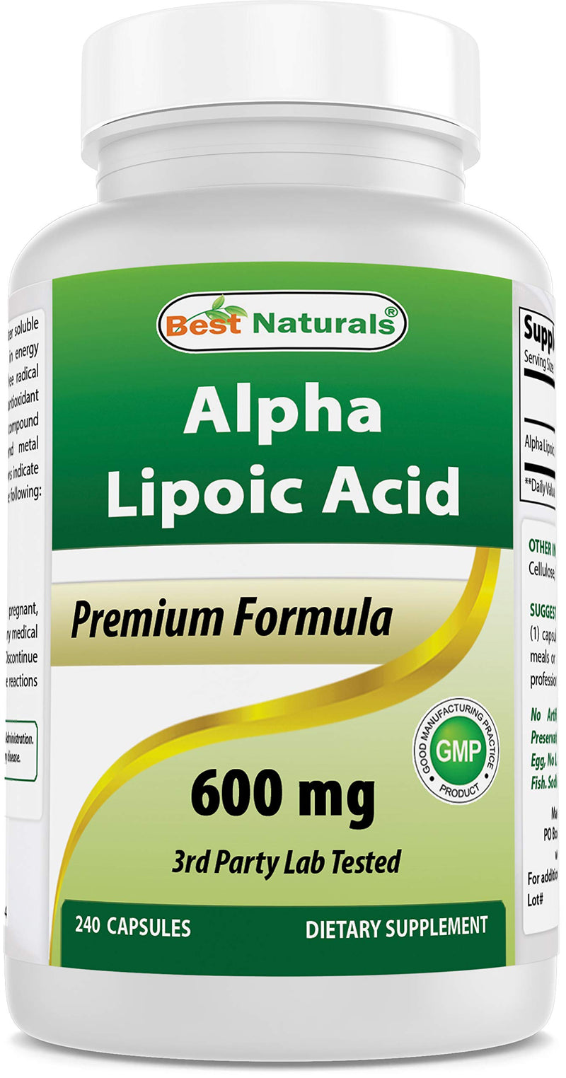 [Australia] - Best Naturals Alpha Lipoic Acid 600 mg 240 Capsules (240 Count (Pack of 1)) 240 Count (Pack of 1) 