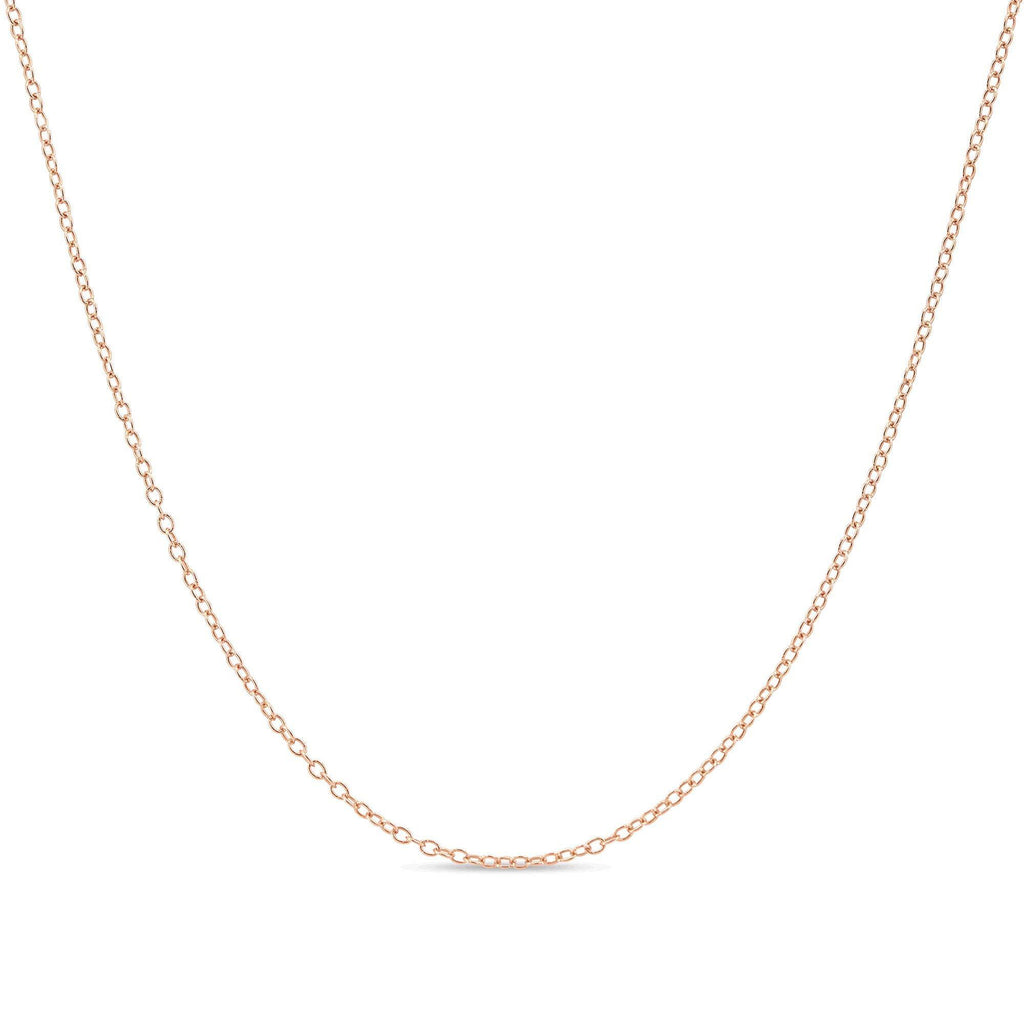 [Australia] - Cable Chain Necklace Sterling Silver Italian 1.3mm Rose Gold Plated Nickel Free 14-36 inch 18.0 Inches 