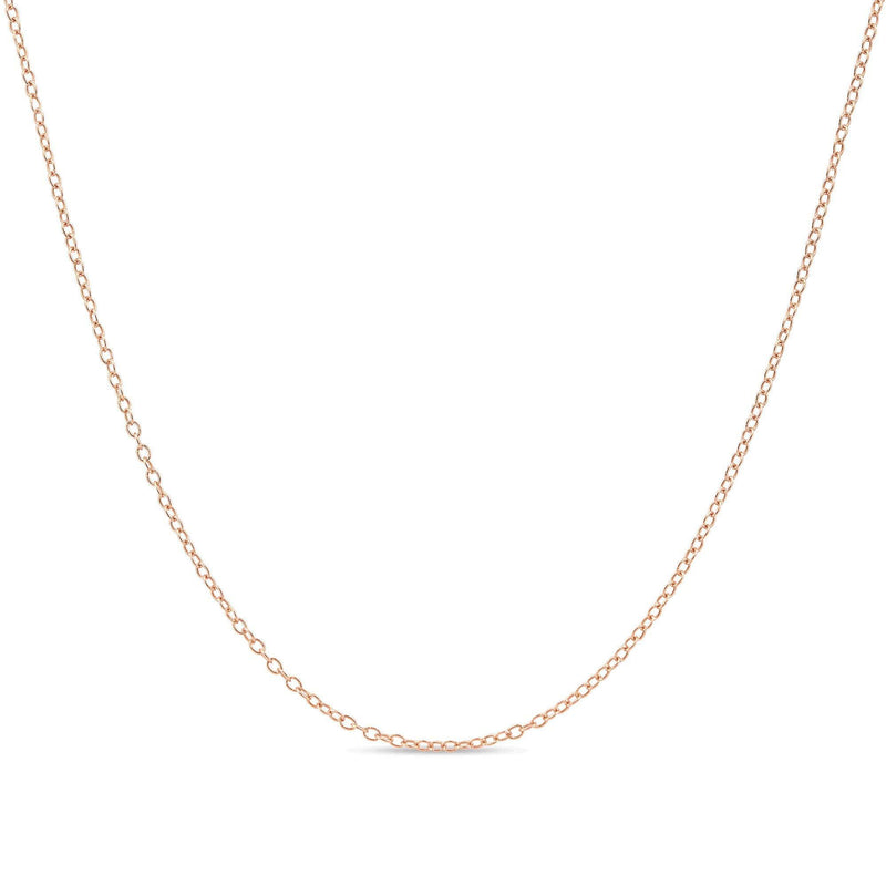 [Australia] - Cable Chain Necklace Sterling Silver Italian 1.3mm Rose Gold Plated Nickel Free 14-36 inch 18.0 Inches 