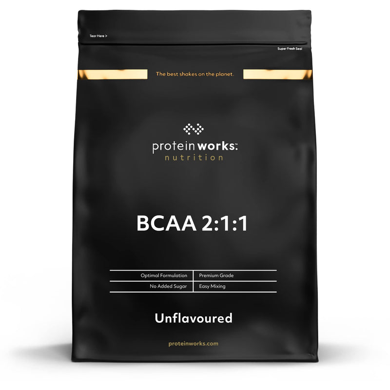 [Australia] - Protein Works - BCAA Powder | 2:1:1 Ratio| 5000mg BCAAs Per Serving | Instantised | Branched Chain Amino Acid Supplement | Promote Muscle Synthesis | 100 Servings | Unflavoured 500 g 