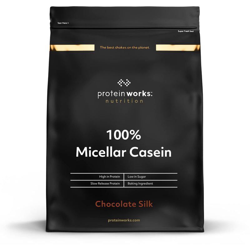 [Australia] - 100% Micellar Casein Protein Powder | Slow Release Protein Shake | Amino Acids | High Protein | Protein Works | Chocolate Silk | 500 g 500 g (Pack of 1) 