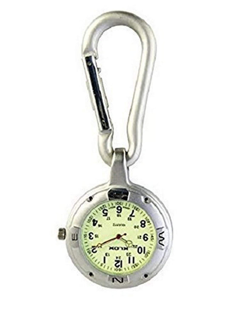 [Australia] - Silver Clip on Carabiner FOB Watch, Pocket Watch for Doctors Nurses Paramedics Chefs Sports 