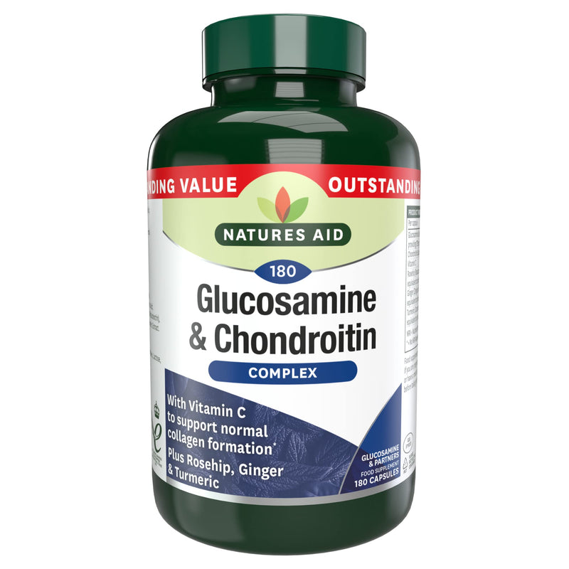 [Australia] - Natures Aid Glucosamine and Chondroitin Complex, with Vitamin C, Rosehip, Ginger and Turmeric, 180 Capsules 