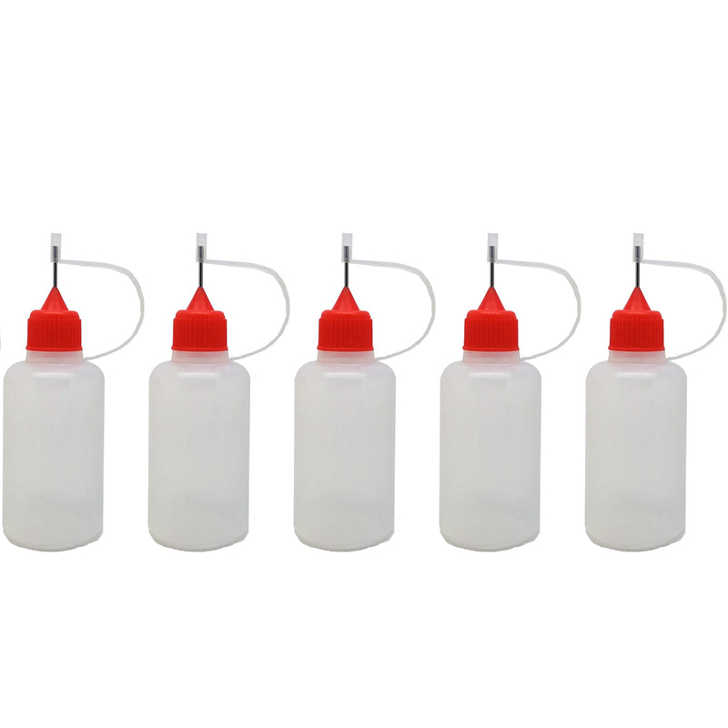 [Australia] - AKORD 5pcs x Empty Plastic Squeezable Liquid Dropper Filling Bottles E-Juice Needle Tip LDPE (30ml), White 