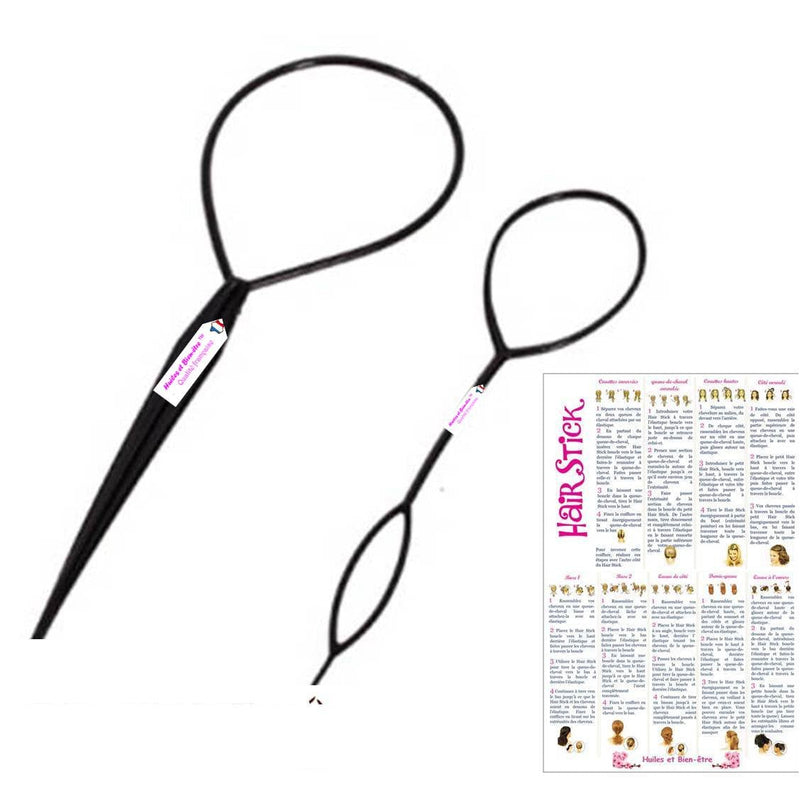 [Australia] - CellDeal Topsy Tool Hair Braid for Ponytail Tail Styling Maker Black 2 Piece Assortment 