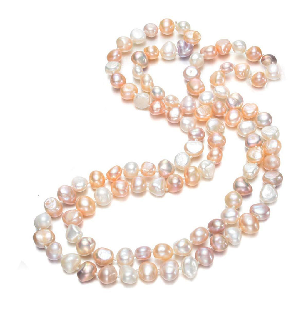 [Australia] - TreasureBay 120cm Multi Colours Baroque Pearl Necklace for women 