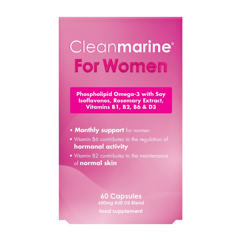 [Australia] - Cleanmarine for Women - Unique All in One Highly Absorbable Omega 3, Rosemary Oil and Soy Isoflavones - Added Vitamin B1, B2, B6 and D3 - Hormonal Support - 60 Capsules 60 Count (Pack of 1) 