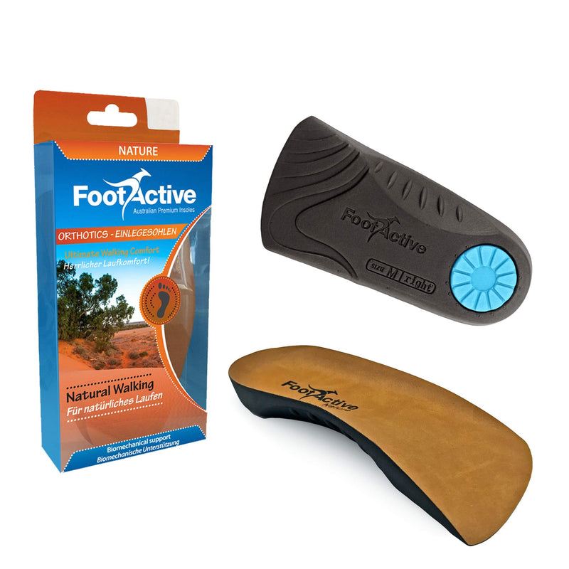 [Australia] - Leather Arch Support Orthotic Insole | FOOTACTIVE Nature | Proven to Help Reduce Heel Pain, Plantar Fasciitis, Knee Pain, Back Pain and Achilles Tendonitis 9/10.5 UK 