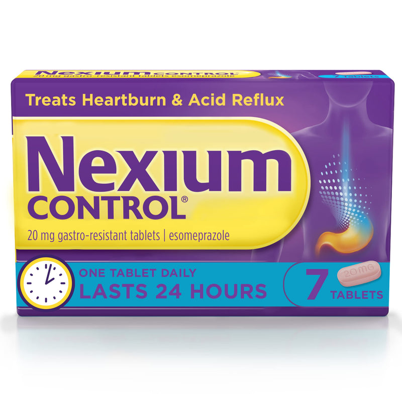 [Australia] - Nexium Control Heartburn and Acid Reflux Relief Tablets, 20mg Gastro-Resistant Esomeprazole Tablets, 7 Count 021078 7 Count (Pack of 1) 