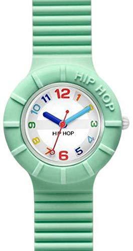 [Australia] - Hip Hop Numbers Time-Only Women's Watch, Completely Light Green with Coloured Numerals, with Soft Silicone Water Resistant Strap HWU0465 