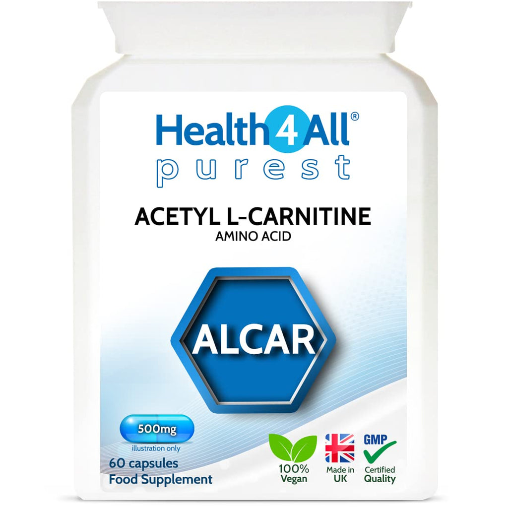 [Australia] - Acetyl L-Carnitine ALCAR 500mg 60 Capsules (V) . Purest: no additives. Vegan. Made in The UK by Health4All 60 Count (Pack of 1) 