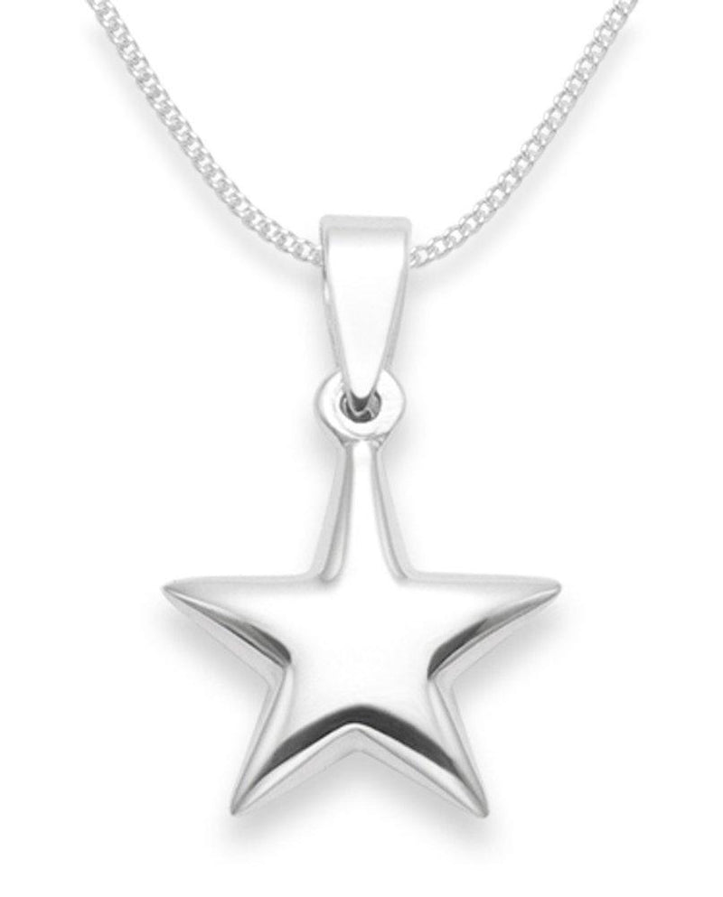 [Australia] - Sterling Silver Star Necklace on 16" Silver chain - SIZE: 14mm Gift Boxed Star Pendant. 8104/16/B43HN 