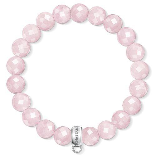 [Australia] - Thomas Sabo Women-Bracelet Charm Club 925 Sterling Silver Rose Quartz Pink Length 15.5 Cm X0191-034-9-L15,5 