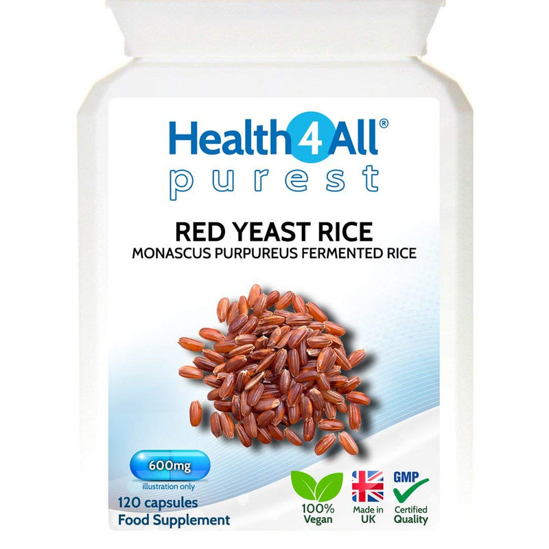 [Australia] - Red Yeast Rice 600mg 120 Capsules (V) . Purest- no additives. Vegan. Highest Safe Dosage 2400mg a Day. Made by Health4All 120 Count (Pack of 1) 