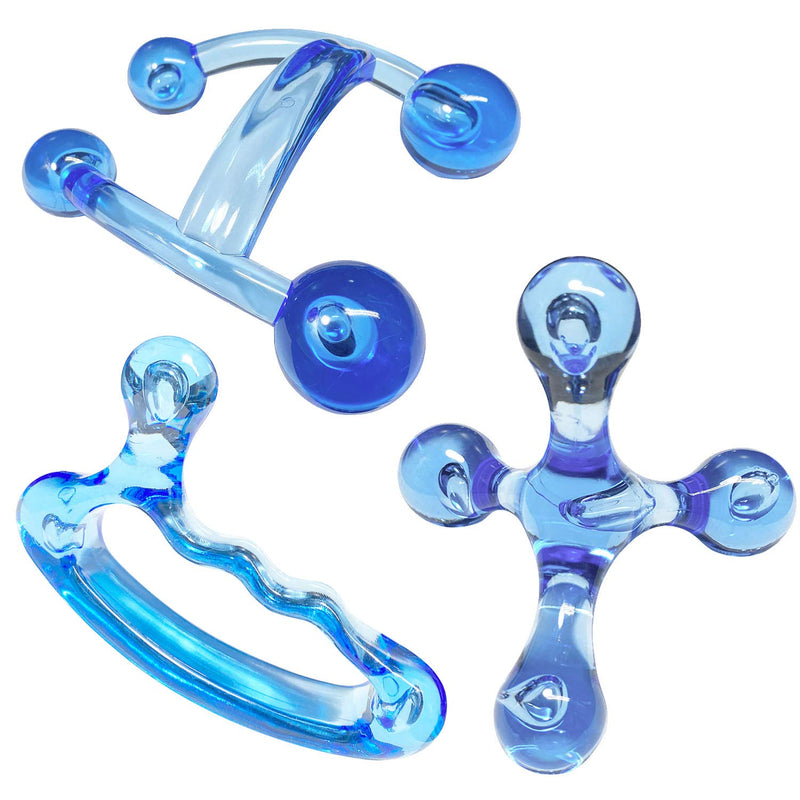 [Australia] - ResultSport Handy Portable Massager Tool Set : 4 Point, Double and Thumb Up (Full Sets). Hand, Back, Neck, Foot Massager and Trigger Point Massage, All in one Box. Massage Tools Set 