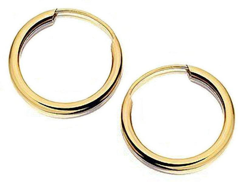 [Australia] - 15MM Gold Hoop Earrings - 9ct Yellow Gold Sleeper Hoop Earrings Small Hoops 