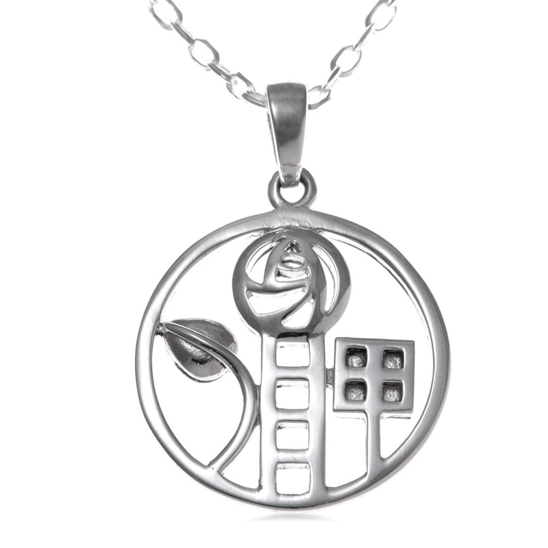 [Australia] - Sterling Silver Charles Rennie Mackintosh Pendant Necklace With 18" Chain 