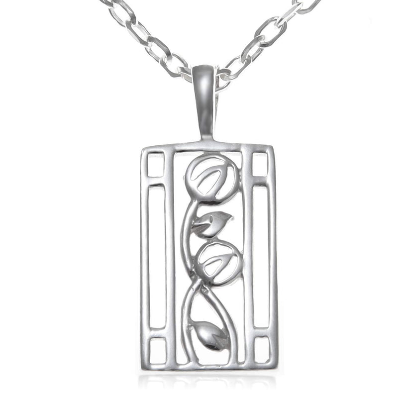 [Australia] - Sterling Silver Charles Rennie Mackintosh Pendant Necklace With 18" Chain 