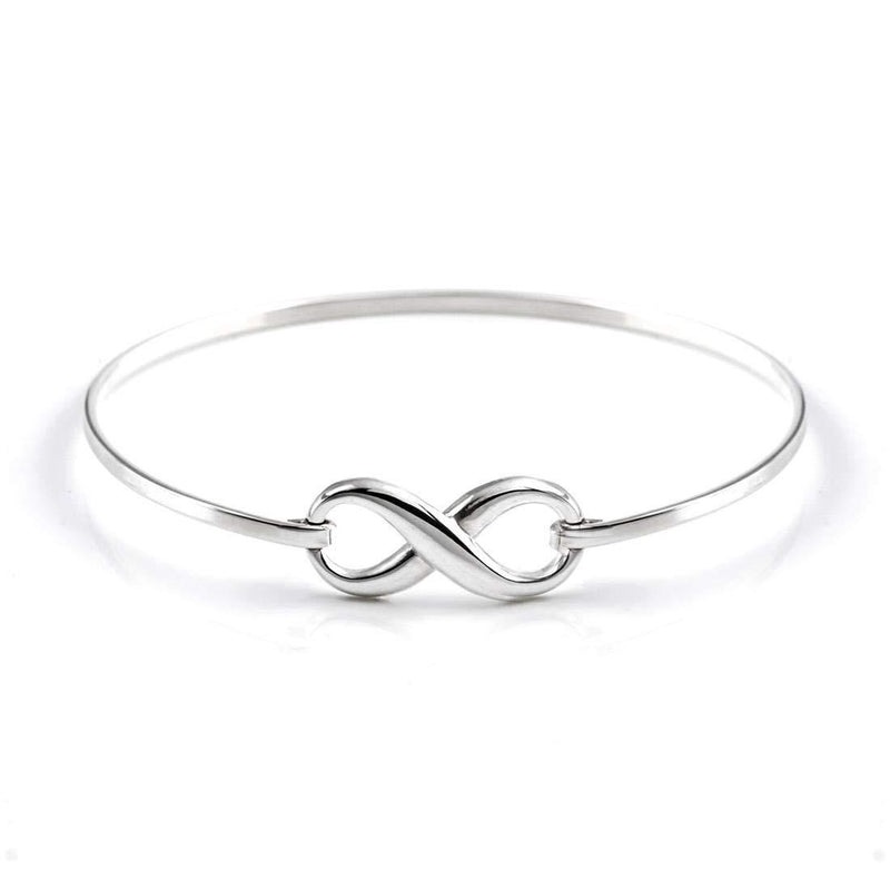 [Australia] - Silverly Women's .925 Sterling Silver Infinity Symbol"8" Bangle Bracelet 