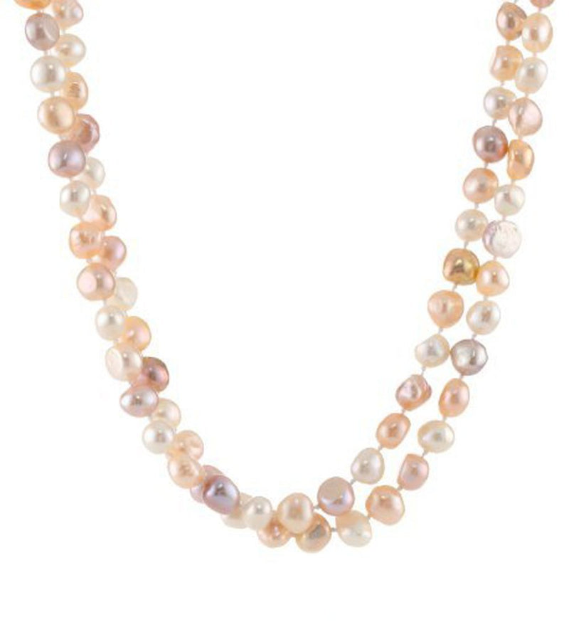 [Australia] - TreasureBay Elegant and Classic 8-9mm Natural Multi-coloured Freshwater Pearl Necklace 120cm 